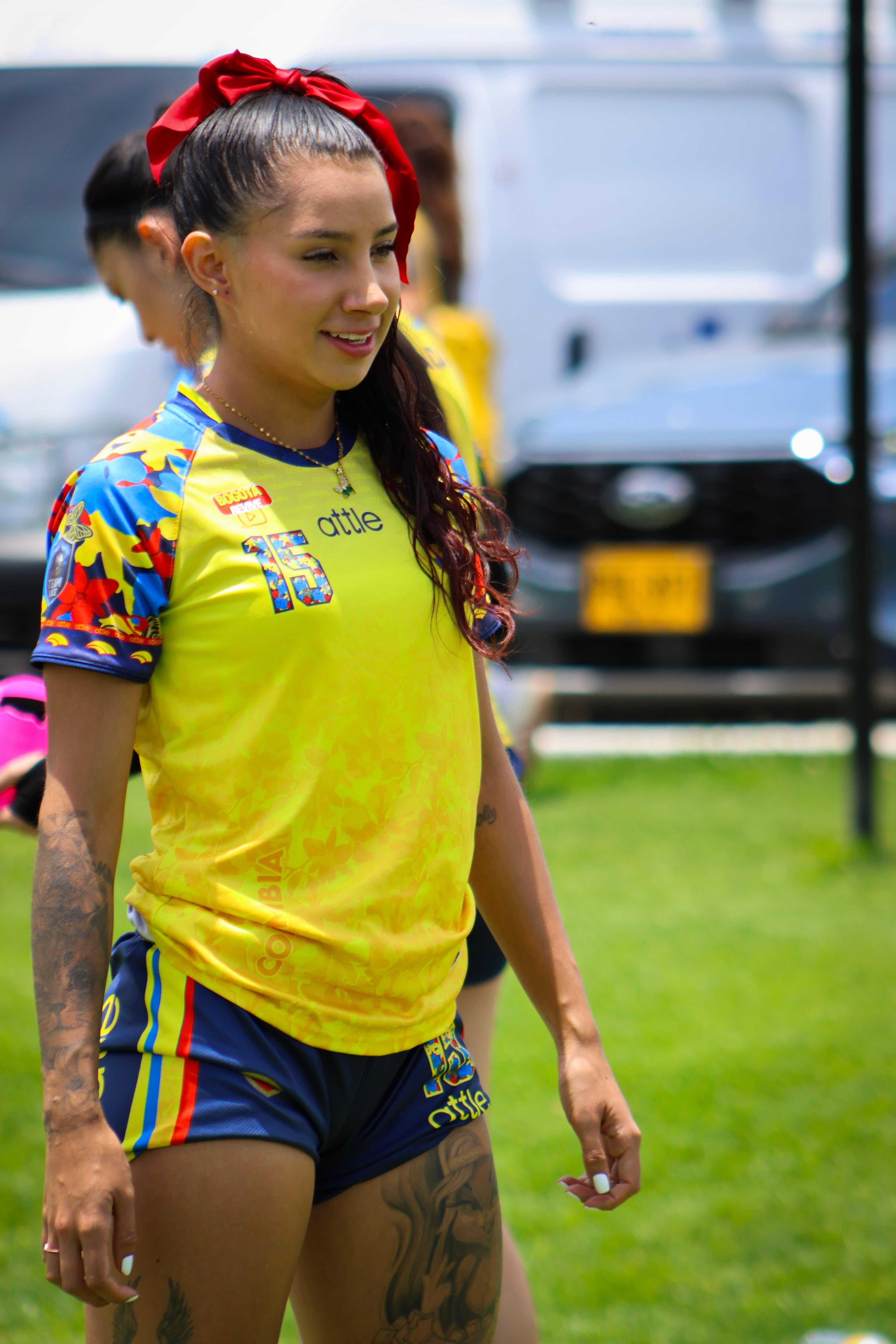 Jugadora con uniforme de Colombia
